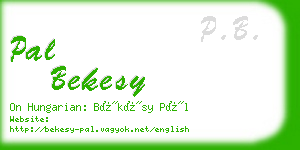 pal bekesy business card